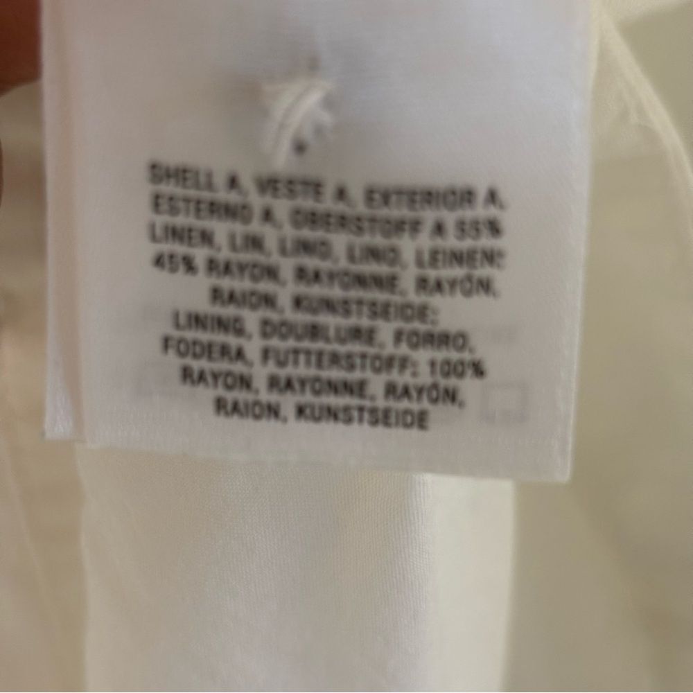 Anthropologie Maeve Women’s Elspeth Linen Button Up Shirtdress White 6P - Picture 8 of 9